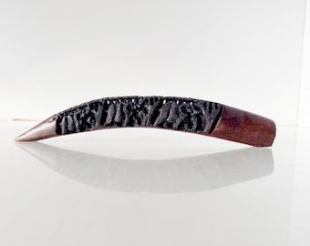 Ebony Wood Elephant Sculpture – Hand-Carved  Vintage Elephant Bridge, African Art, Safari Decor