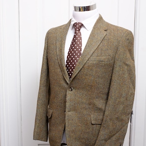 Blazer de lana verde para hombre / Chaqueta vintage de tweed Harris / Talla 40 pequeña E210