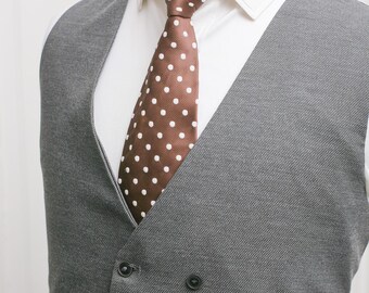 Men's Suit Vest / Vintage Grey Waistcoat / Double-Breasted / Size 44 Medium Large E240