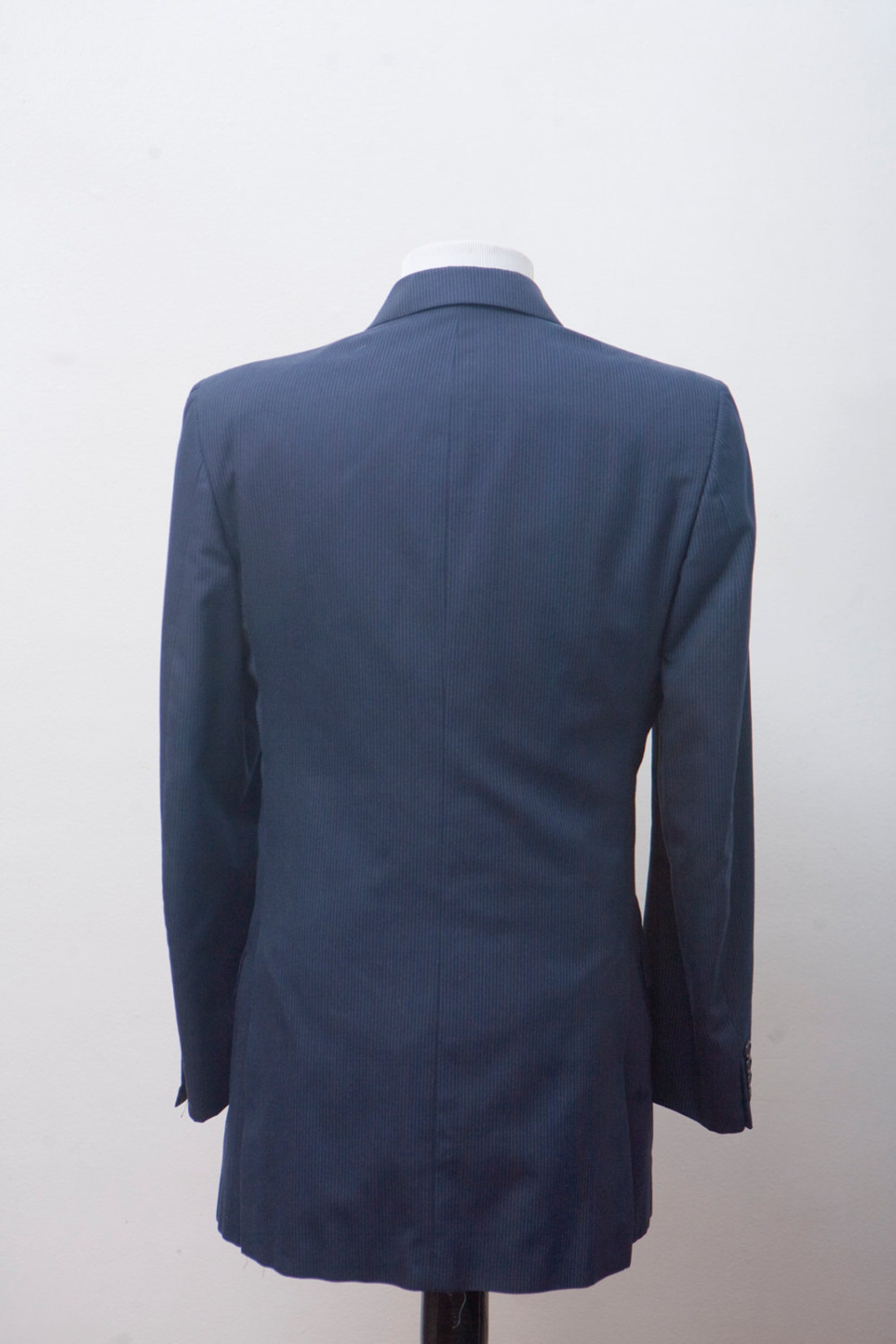 Men's Vintage Navy Pinstriped Blazer Jacket 40