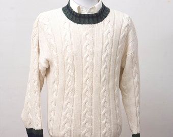 Men's Sweater / Vintage Gap Preppy Cableknit Sweater / Size Small