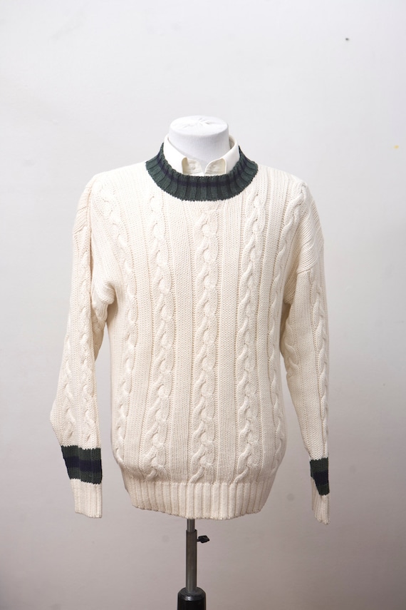 Men's Sweater / Vintage Gap Preppy Cableknit Sweat