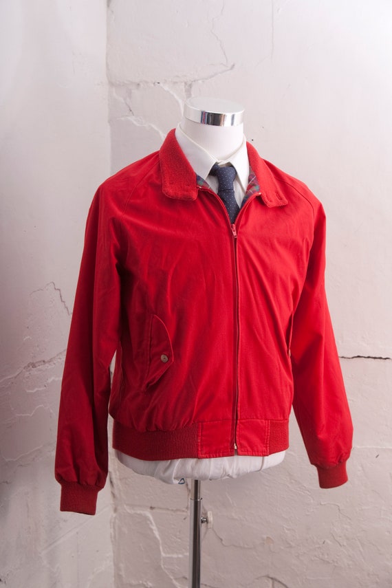 Men's Medium Spring Jacket / Vintage Red Coat / S… - image 1