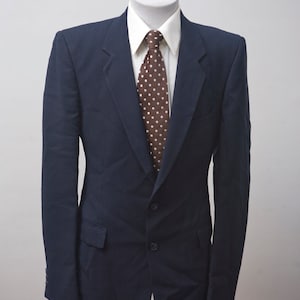 Men&#39;s Blue Suit / Vintage Pinstripe Blazer / Jacket and Trousers / Size 42/Large