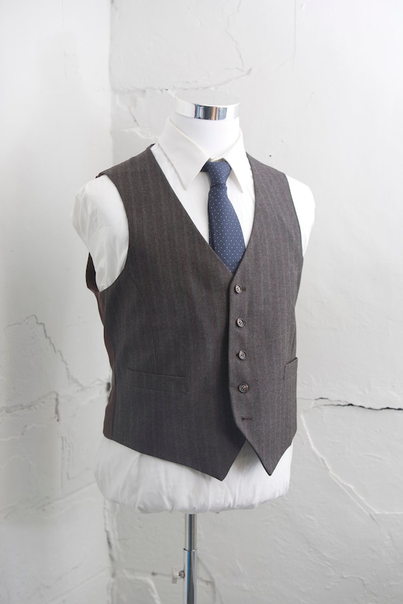 Men's Suit Vest Large/XL / Vintage dark Gray Waist