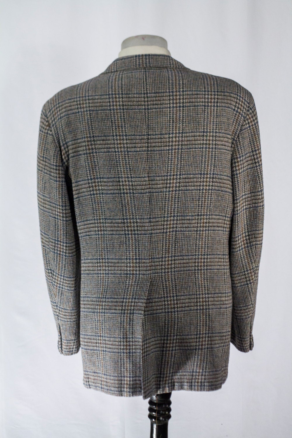 Men's Blazer / Vintage Sport Coat / Grey With Blue Plaid - Etsy