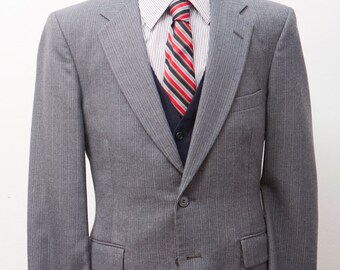 Men's Instant Outfit / Blazer, Vest, Shirt Tie / Four-Piece Vintage Menswear / Size Medium
