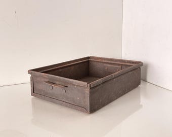 Vintage Iron Industrial Storage Bin