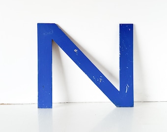 Large Cast Metal Vintage Marquee Sign Letter N or Z