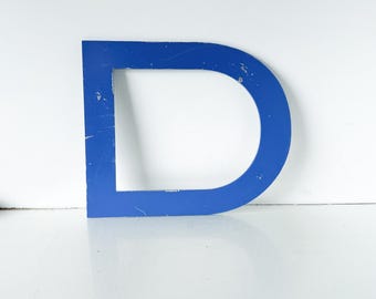 Large Cast Metal Vintage Marquee Sign Letter D