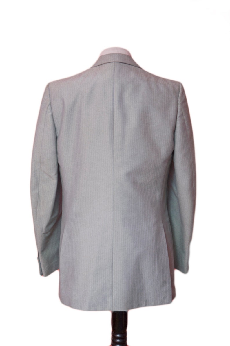 Blazer masculin / Vintage Grey Pinstripe veste / taille 40 médium image 3