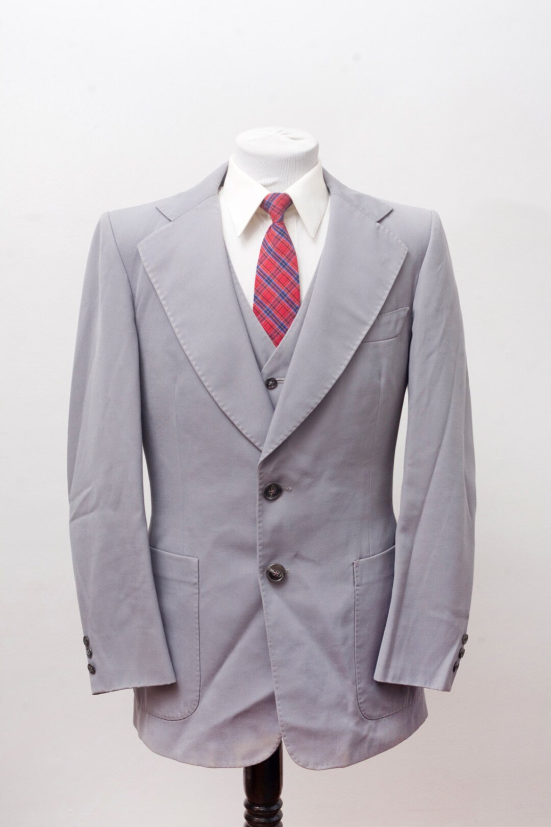 Men's Blazer and Suit Vest / Vintage John Hampton Grey - Etsy