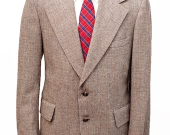 Men's Blazer / Vintage Tan Beige Jacket / Size 42 Medium-Large