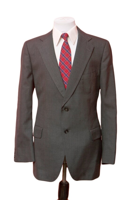 Men's Suit / Vintage Grey Blazer and Trousers / Si