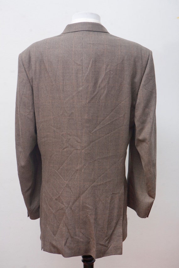Men's Suit / Vintage Plaid Blazer / Brown Jacket … - image 3