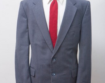 Men's Wool Suit / Vintage Jacket and Trousers / Size 46/Large / Fellini