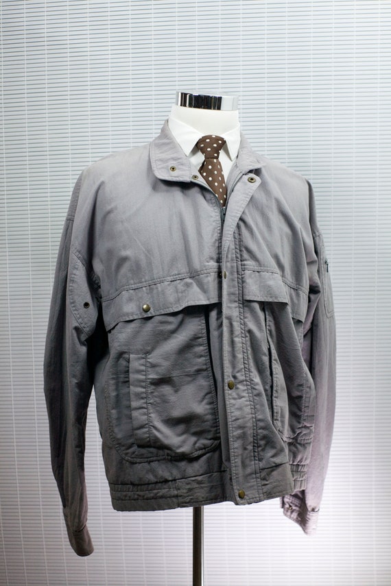 Large Grey Windbreaker / Men's Large Vintage Grey 