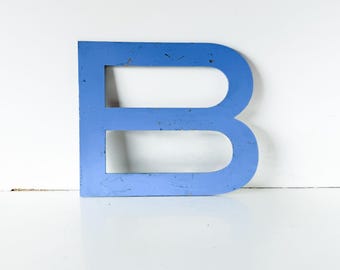 Large Cast Metal Vintage Marquee Sign Letter B