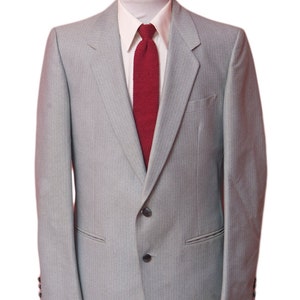 Blazer masculin / Vintage Grey Pinstripe veste / taille 40 médium image 1