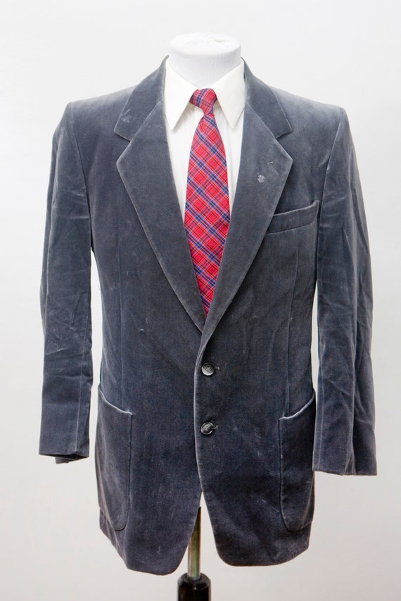 Men's Blazer / Vintage Grey Velvet Jacket by Ducat