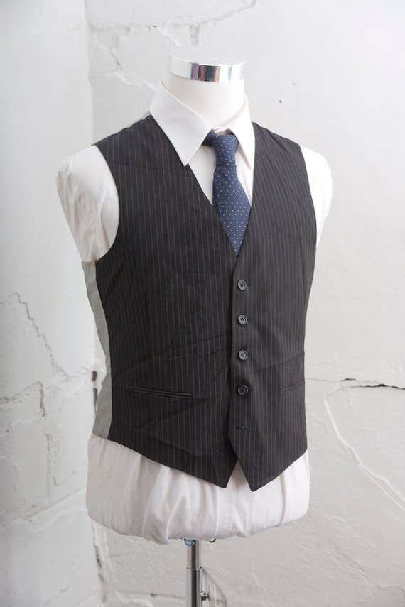 Pinstripe suit vest sale