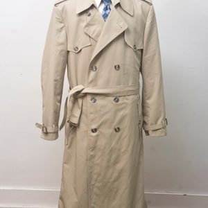Men&#39;s Overcoat / Vintage Christian Dior Tan Jacket / Size 44 X-Long