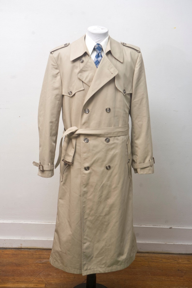 men tan overcoat