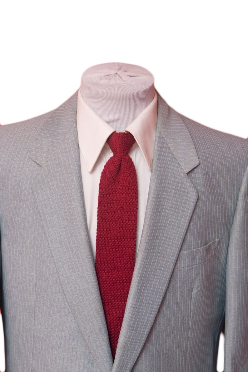 Blazer masculin / Vintage Grey Pinstripe veste / taille 40 médium image 2