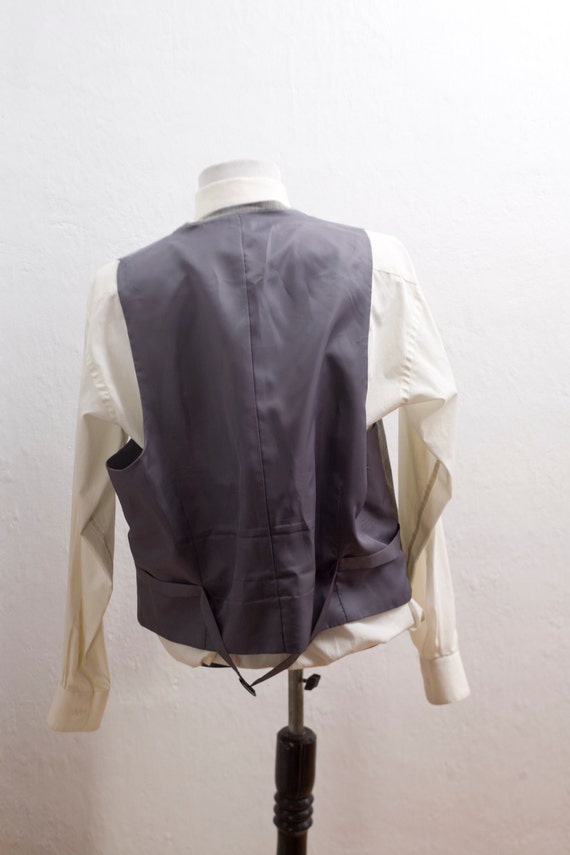 Men's Suit Vest / Vintage Grey Pince of Wales Pla… - image 4