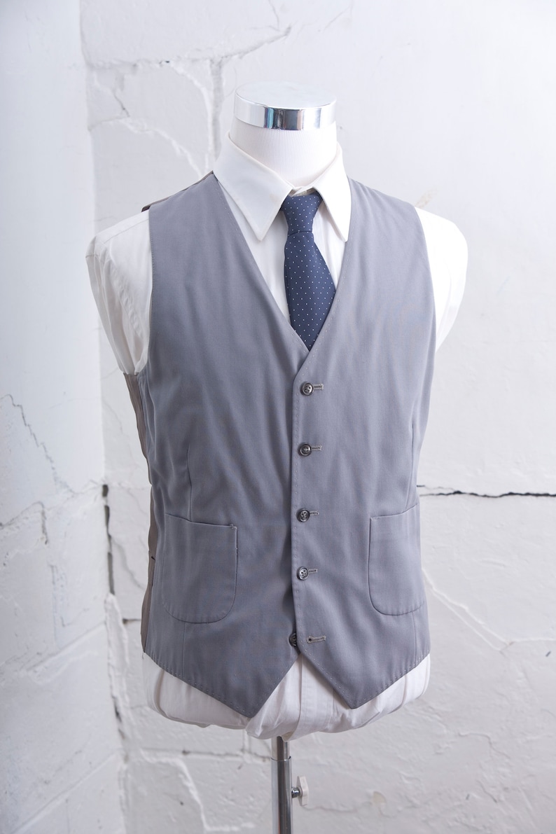 Men/'s 40 Blazer and Vest Vintage Dove Grey Waistcoat and Jacket Size Medium