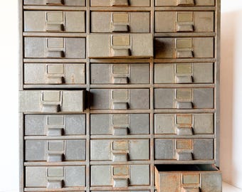 Extra Large Vintage Hobart Economy Steel Cabinet Industrial Storage - 27 Drawers