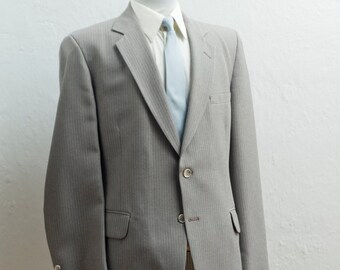 Men's Suit / Large XL Vintage Grey/Brown Blazer and Trousers / Size 42