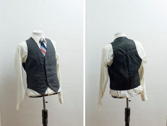 Men's Blazer and Suit Vest 42/ Vintage Dark Grey … - image 3