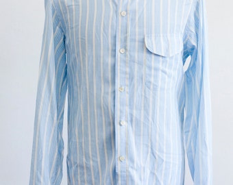 Men's Shirt / Vintage Cotton Pinstripe Button-Down / Size Large