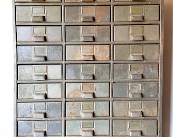 Extra Large Vintage Hobart Economy Steel Cabinet Industrial Storage - 27 Drawers