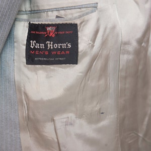Blazer masculin / Vintage Grey Pinstripe veste / taille 40 médium image 5