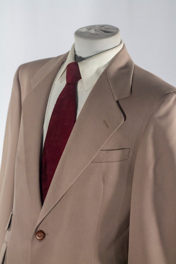 Men's Blazer / Vintage Beige Jacket / Size 42 Med… - image 2