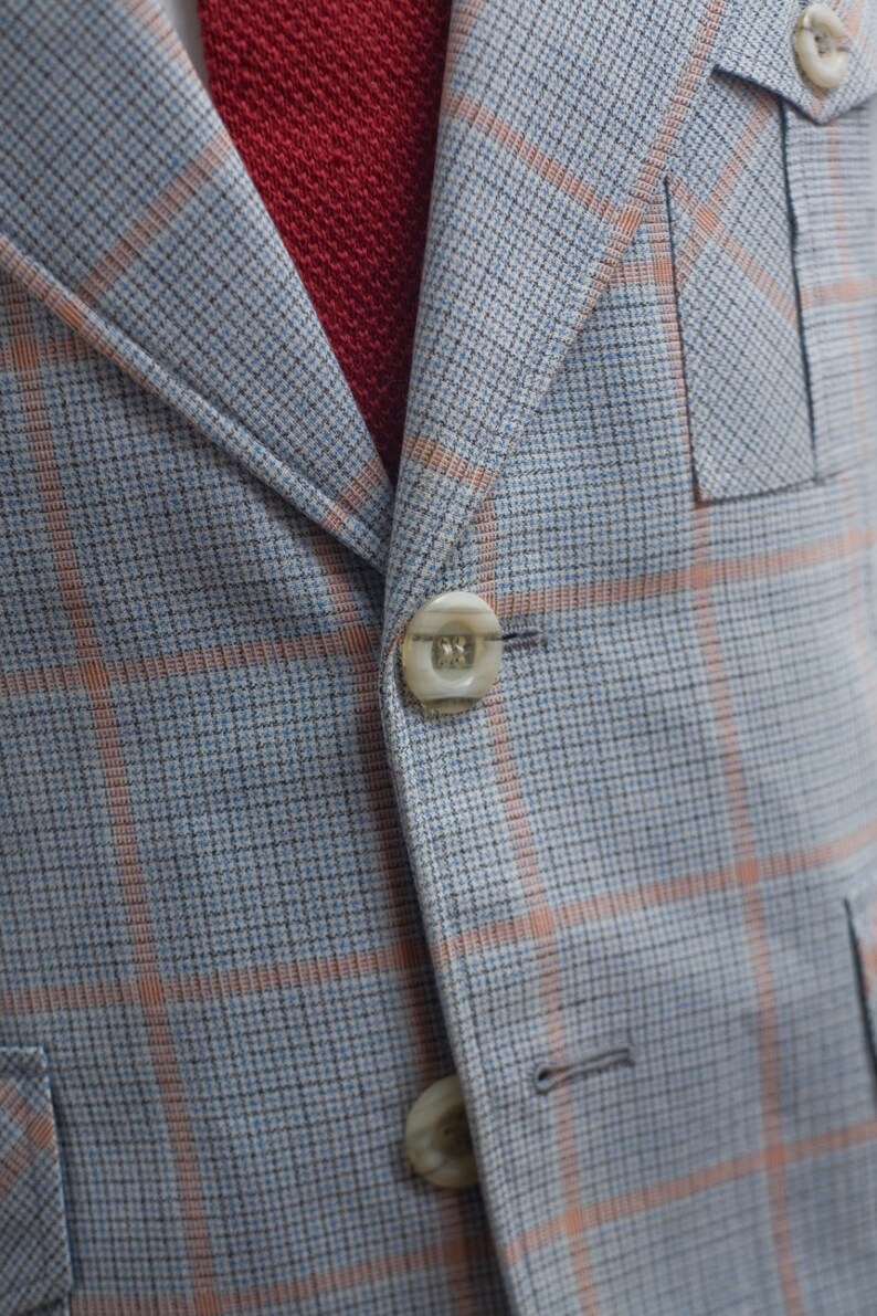 Men/'s Blazer Vintage Plaid Jacket Size 40 medium small