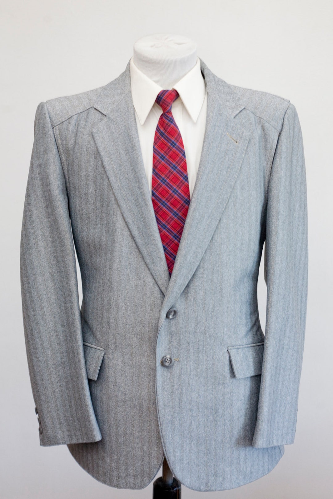 Men's Blazer / Vintage Grey Pinstripe Jacket / Size - Etsy