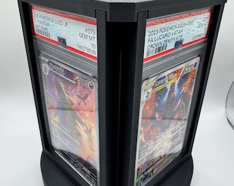 3D Printed Rotating PSA Graded Card Display – Holds 12 Slabs