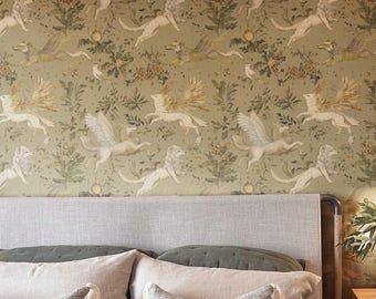mythical creatures botanicals wallpaper