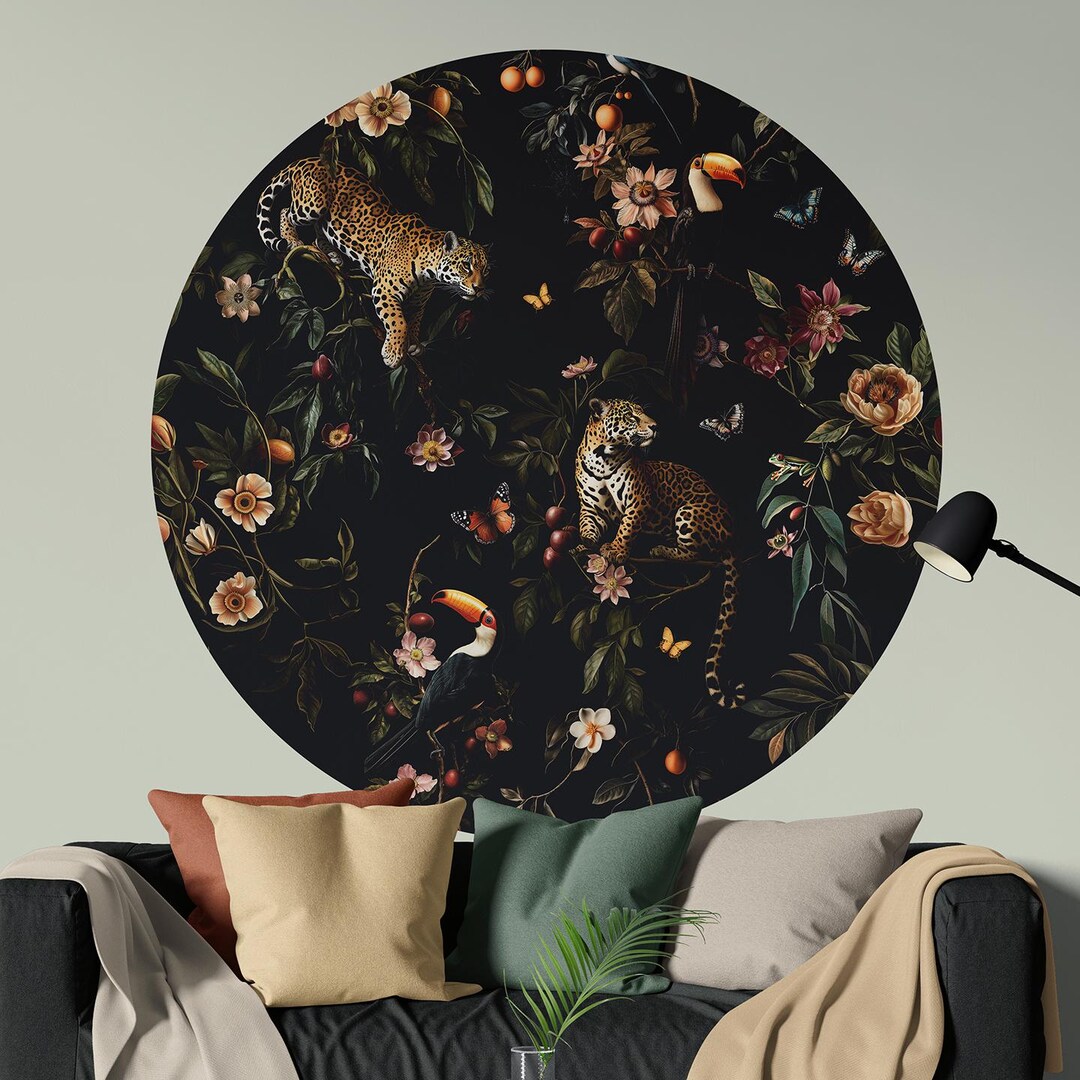 Jaguar Toucan Wallpaper Mural: Tropical Jungle Peel and Stick Decal - Etsy