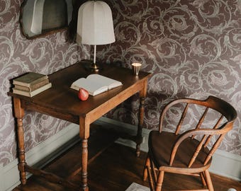 Vintage Meerestiere Tapete Zwetschge | Stimmungsvolles viktorianisches Wandbild, Schälen und Aufkleben oder Vinyl