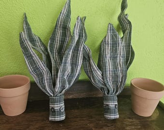 Custom Handmade Memory Plant from Clothing, Memorial Gift, Custom Fabric Snake Plant, Made to Order Keepsake, Remembrance Plant using Shirt