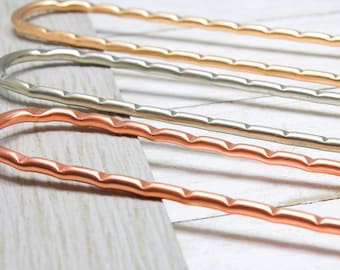 Textured Hair Fork Lines Design Everyday Hair Stick Pin Copper Nickel Brass Bronze Metal 4, 5 Inch Basic Bun Holder Pin Pick Hair Accessory