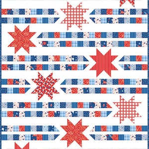 Star Trails Quilt Kit featuring Firecracker by My Mind's Eye
