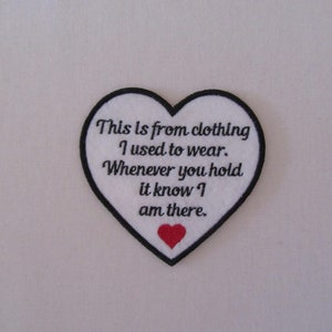 2-4 WEEKS TURN AROUND Sew On 3.5 Inch Heart-This Is From Clothing-Color Text -Personalized-Twill Cotton or Felt
