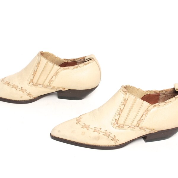 size 9.5 CHELSEA tan leather 80s 90s WESTERN slip on ankle boots