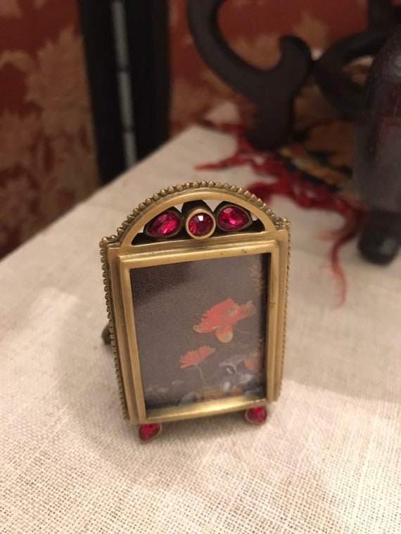 Vintage Ornate Picture Frame Miniature Framed Art Portrait Red Image 0