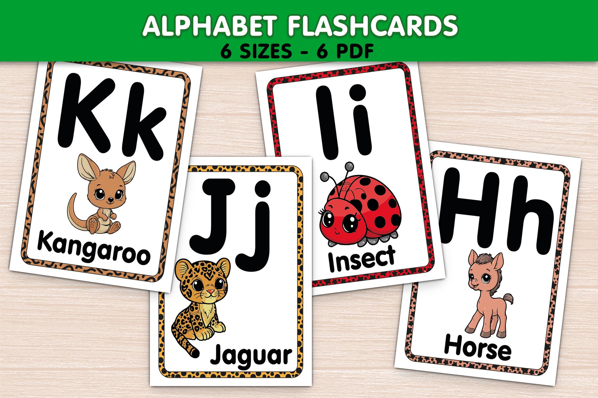 Baby Animal Alphabet Flashcards A-Z, Printable ABC Cards PDF, Preschool ...